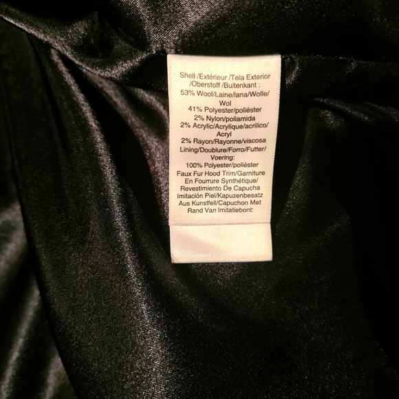 DKNY luxurous wool parka anorak coat winter fall navy blue size M - Picture 5 of 9